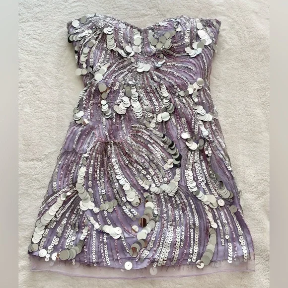 open lace back dress Sherri Hill 56305 - Corset Sequin Prom Dress 6 / Periwinkle main image 0